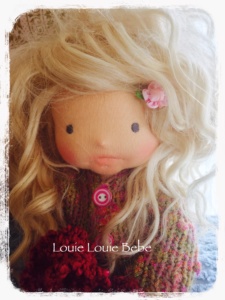 Miss Chsrlotte, a Waldorf inspired, Fiber Art doll, by Louie Louie 