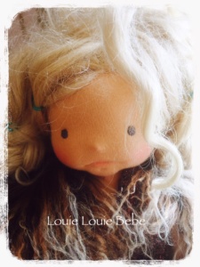 Miss Chsrlotte, a Waldorf inspired, Fiber Art doll, by Louie Louie 